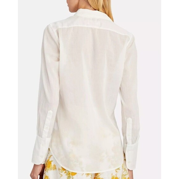 Nili Lotan Cotton Voile NL Buttondown Formal Shirt Top Cotton White XS 283750 - Picture 4 of 10